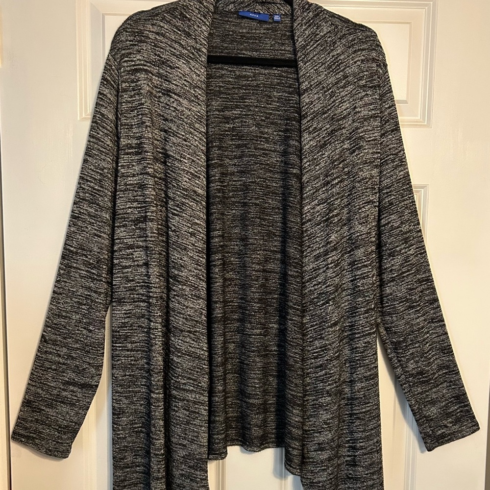 Apt. 9 Charcoal Open Front Hi-Lo Cardigan